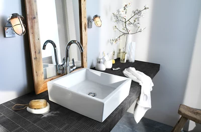 Mosaïque sol/mur pierre naturelle "Slate" gris anthracite muretto - l. 30,3 x L. 30,4 cm