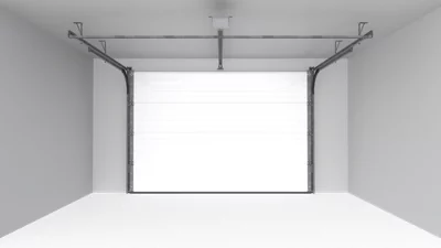 Porte de garage sectionnelle motorisée H. 200 cm l. 300 cm grise