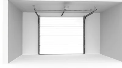 Porte de garage sectionnelle motorisée H. 200 cm l. 240 cm blanche