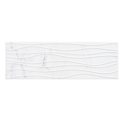 Décor mural "Elegance marble" blanc - l. 20 x L. 60 cm