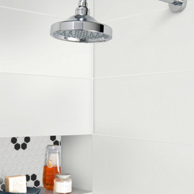 Carrelage mural "Plain" blanc mat - l. 20 x L. 60 cm