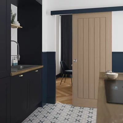 Porte coulissante bois "Cottage" Haut. 204 cm x Larg. 83 cm x Ep. 35 mm.