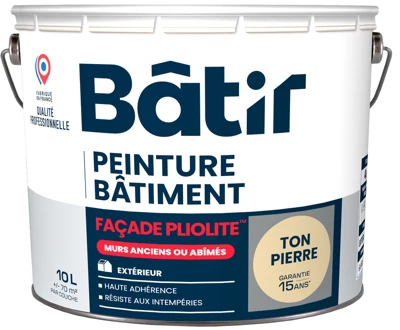 Peinture façade Pliolite extérieure mat ton pierre 10 L