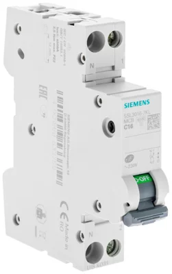 Disjoncteur 4,5 kA SIEMENS 16A phase neutre