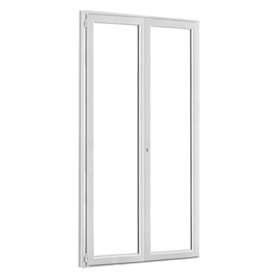 Porte-fenêtre PVC blanc 2 vantaux H.215 x l.100 cm