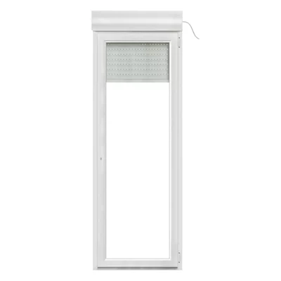Porte-fenêtre PVC blanc 1 vantail droit + volet roulant H.215 x l.80 cm