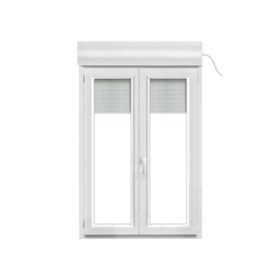 Fenêtre PVC blanc oscillo-battante 2 vantaux + volet roulant h.155 x l.100 cm