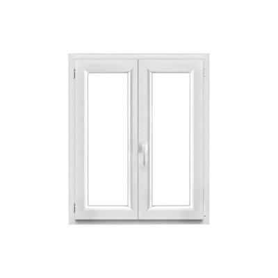 Fenêtre PVC blanc oscillo-battante 2 vantaux h.105 x l.90 cm