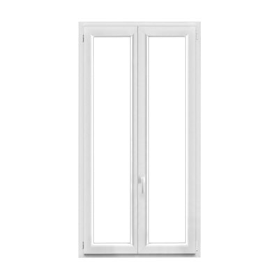 Fenêtre PVC blanc oscillo-battante 2 vantaux h.185 x l.100 cm