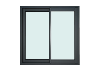 Fenêtre aluminium gris coulissante 2 vantaux h.135 x l.100 cm