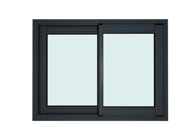 Fenêtre aluminium gris coulissante 2 vantaux h.75 x l.100 cm
