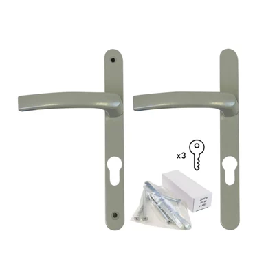 Poignée aluminium gris pour porte-fenêtre bois