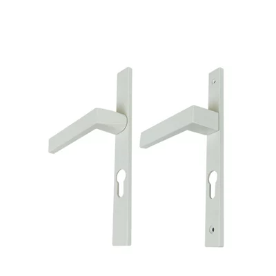 Poignée alu blanche + clés pour porte fenêtre PVC