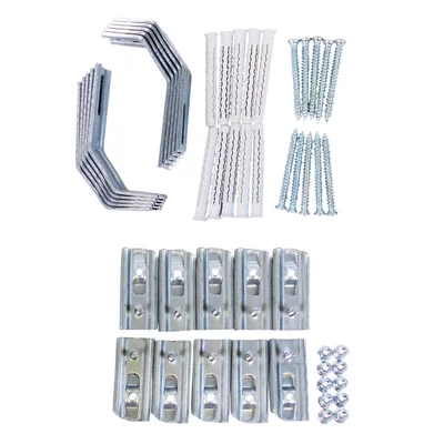Kit de fixation pour porte pose en applique : iso. Ép. 140 - 160 cm - coloris Alu