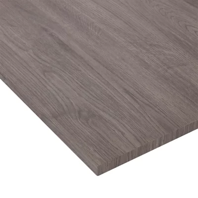 Plateau bureau en chêne gris mélaminé - L. 120 x l. 80 x Ép. 1,8 cm