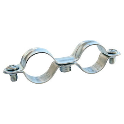 Lot de 2 colliers de fixation double pour tube Ø18 mm