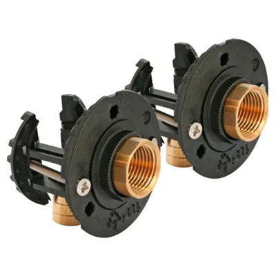 Fixation pour robinetterie Bain Douche pour PER Ø16 raccord à glissement sortie femelle 15/21 (1/2")
