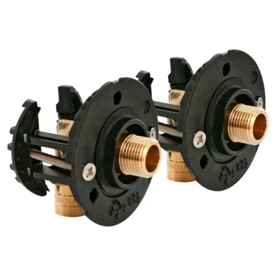 Fixation pour robinetterie Lavabo pour PER Ø12 raccord à glissement sortie mâle 12/17 (3/8")