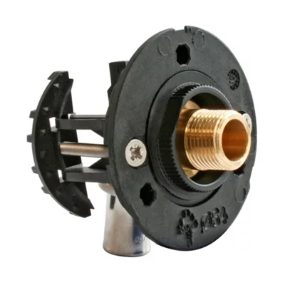Fixation pour robinetterie de WC pour PER Ø12 raccord à sertir sortie mâle 12/17 (3/8")