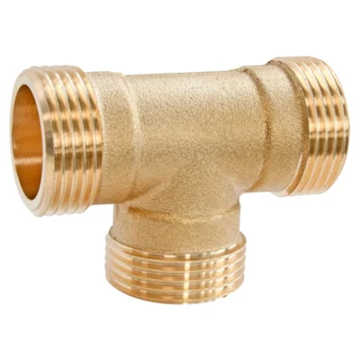 Lot de 2 tés laiton triple Mâle 20/27 (3/4")