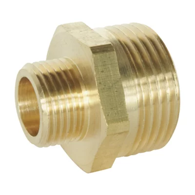 Lot de 2 mamelons réduit laiton Mâle 20/27 (3/4") - Mâle 12/17 (3/8")