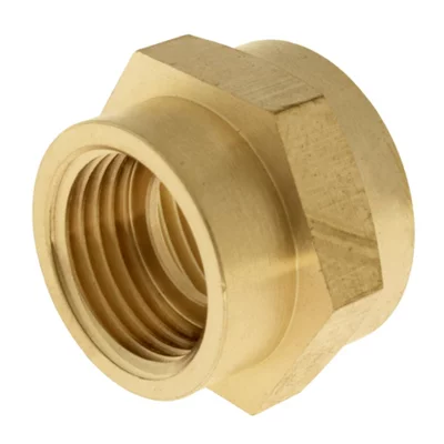 Lot de 2 réductions laiton avec butée interne Femelle 20/27 (3/4") - Femelle 15/21 (1/2")