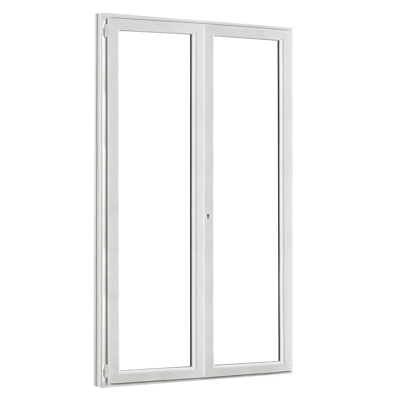 Porte-fenêtre PVC blanc 2 vantaux H.205 x l.120 cm