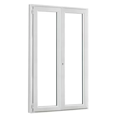 Porte-fenêtre PVC blanc 2 vantaux H.215 x l.140 cm