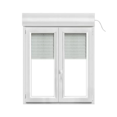 Fenêtre PVC blanc oscillo-battante 2 vantaux + volet roulant h.115 x l.100 cm