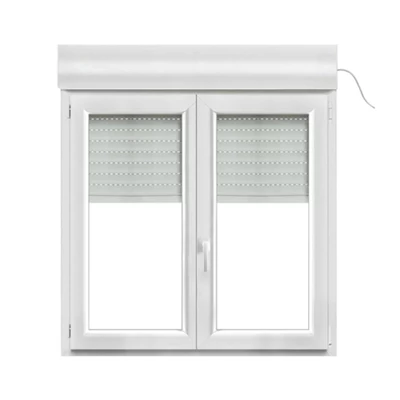 Fenêtre PVC blanc oscillo-battante 2 vantaux +volet roulant h.115 x l.120 cm
