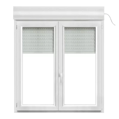 Fenêtre PVC blanc oscillo-battante 2 vantaux + volet roulant h.135 x l.120 cm