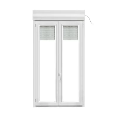 Fenêtre PVC blanc oscillo-battante 2 vantaux + volet roulant h.165 x l.100 cm