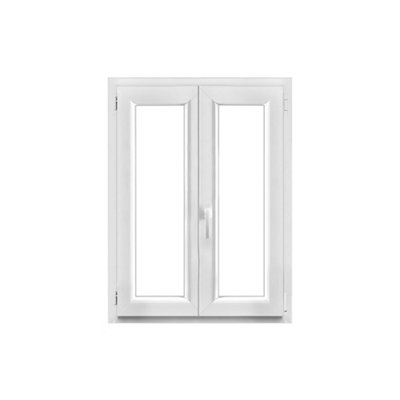 Fenêtre PVC blanc oscillo-battante 2 vantaux h.105 x l.80 cm
