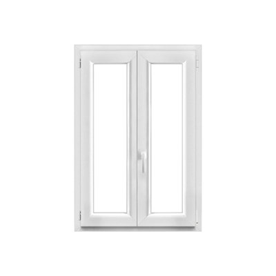 Fenêtre PVC blanc oscillo-battante 2 vantaux h.115 x l.80 cm
