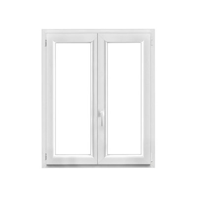 Fenêtre PVC blanc oscillo-battante 2 vantaux h.125 x l.100 cm