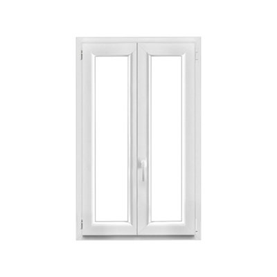 Fenêtre PVC blanc oscillo-battante 2 vantaux h.125 x l.80 cm