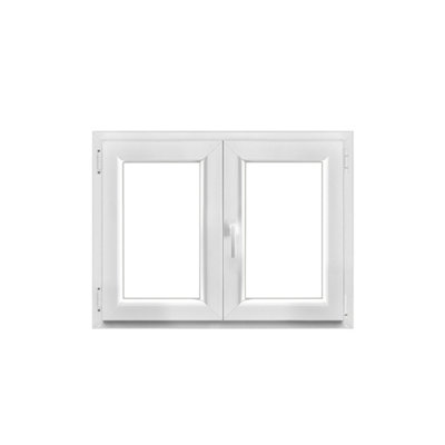 Fenêtre PVC blanc oscillo-battante 2 vantaux h.75 x l.100 cm