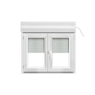 Fenêtre PVC blanc oscillo-battante 2 vantaux + volet roulant h.75 x l.100 cm