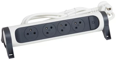 Bloc rotative blanc et noir 4x2 prises + terre