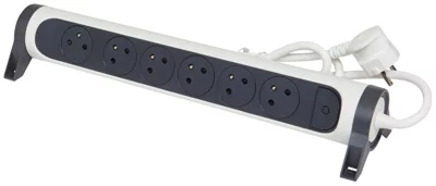 Bloc rotative banc et noir 6x2 prises + terre