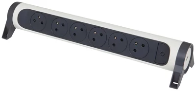Bloc rotative blanc et noir 6x2 prises + terre