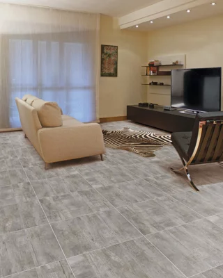 Carrelage de sol intérieur "Woodey" gris - l. 45 x L. 45 cm