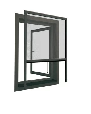 Moustiquaire rouleau gris anthracite pour fenêtre - L. 125 x H. 170 cm