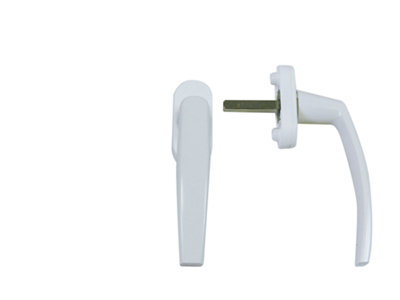 Poignée alu blanche pour fenêtre PVC blanche arrondie - sans clé