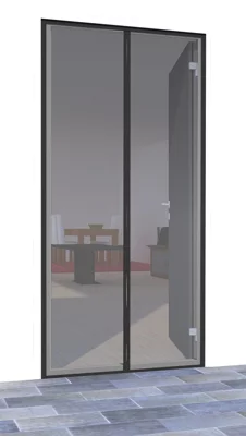 Moustiquaire rideau anthracite de porte  - L 100 x H 220 cm.