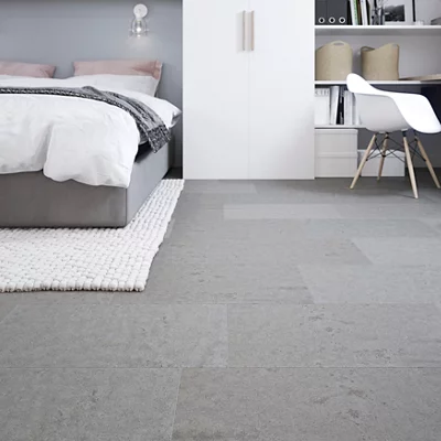 Dalle PVC clipsable béton gris l. 30,5 x L. 61 cm. Ép. 3,2 mm