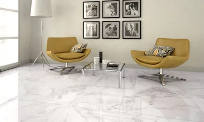 Carrelage de sol intérieur "Calacatto" blanc - l. 60 x L. 60 cm