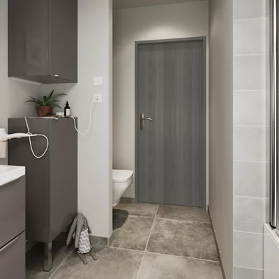 Bloc-porte ALPILLE chêne gris réversible 73 x l. 73 cm