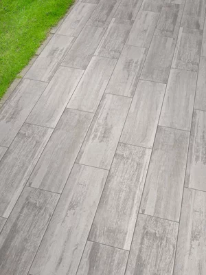 Carrelage de sol extérieur "Tundra" gris - l. 17,8 x L. 62,8 cm