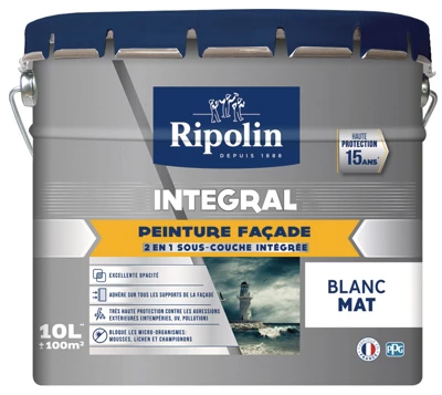 Peinture façade extérieure mat 10 L blanc